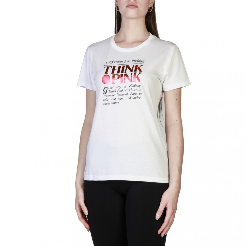 Think Pink T Shirt Logo Donna Bianco 18SA5200475 100 Acquista Online