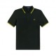 Fred Perry Polo Collo Bordino Nero Giallo Uomo