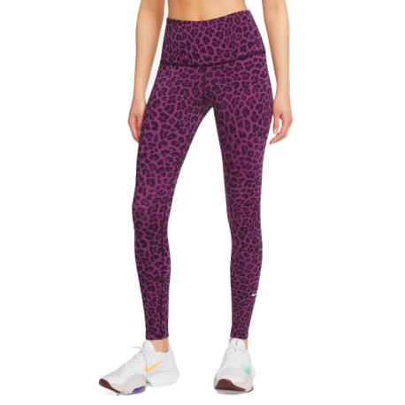 Nike Leggings Sportivi Tight Linea Leopard Fuxia Donna