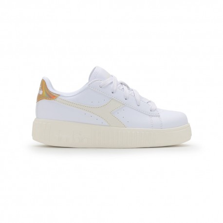 Diadora Game Step Ps Bianco Oro Sneakers Bambina Acquista online su Sportland