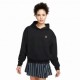 Nike Felpa Tennis Con Cappuccio Fleece Heritage Nero Donna