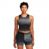 Nike Crop Top Running Df Swoosh Nero Reflective Argento Donna