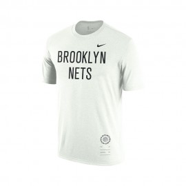 Nike T-Shirt Basket Nba Nets Bp Bianco Nero Uomo