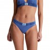 Calvin Klein Costume Slip Delavato Logo Parlato Blu Donna