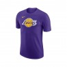 Nike T-Shirt Basket Nba Lakers Logo1 Viola Giallo Uomo