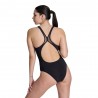 Arena Costume Intero Piscina Mesh Panel Nero Donna