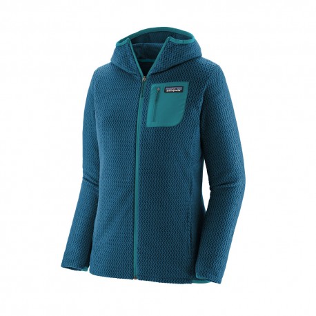 Patagonia Fleece R1 Aur Full-Zip Hoody Lagom Blue Donna