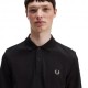 Fred Perry Polo Manica Lunga Logo Nero Uomo