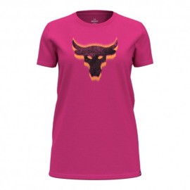 Under Armour Maglietta Palestra Logo The Rock Fuxia Donna