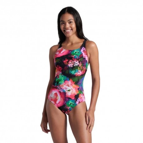 Arena Costume Intero Piscina Roseland Nero Multi Donna