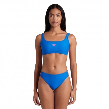 Arena Costume Due Pezzi Piscina Icons Bralette Solid Blu Corallo Donna