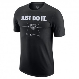 Nike Maglia Basket Nba Nets Just Do It Nero Bianco Uomo