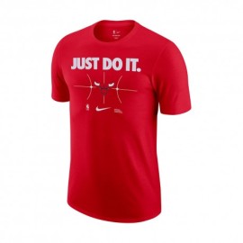 Nike Maglia Basket Nba Bulls Just Do It Rosso Bianco Uomo