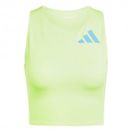 ADIDAS Crop Top Running Rtr Giallo Fluo Donna