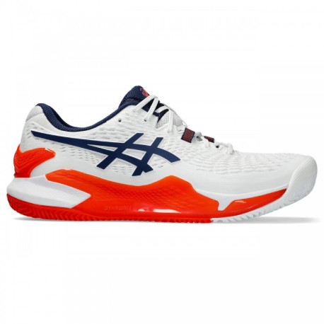 Asics Tennis Gel Resolution 9 Clay Bianco Arancio Scarpe Da Tennis Uomo Acquista online su Sportland