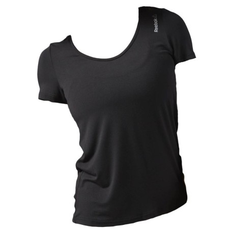 Reebok T-shirt Donna Scollo V Elast Nero