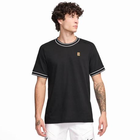 Nike T-Shirt Tennis Court Heritage Nero Uomo