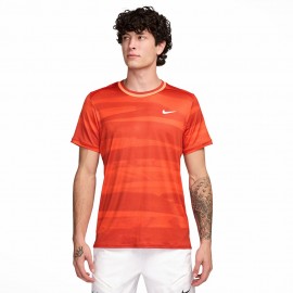 Nike T-Shirt Tennis Dri-Fit Advantage Printed Arancio Uomo