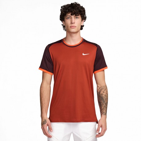 Nike T-Shirt Tennis Dri Fit Advantage Rosso Uomo