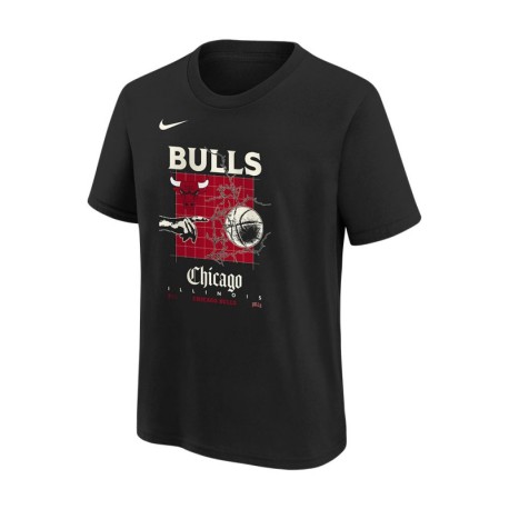 Nike Maglia Basket Nba Max90 Bulls Nero Rosso Bambino