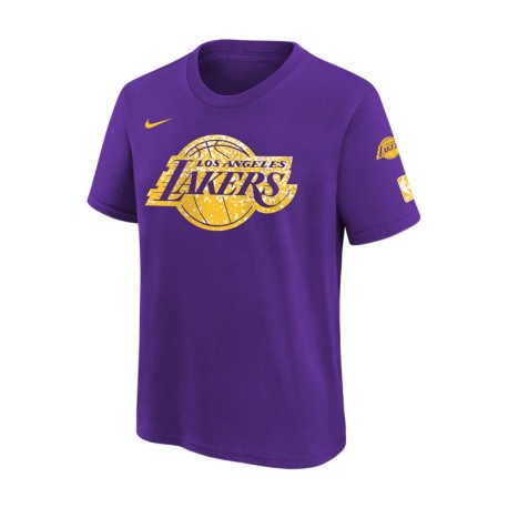 Nike Maglia Basket Nba Essential Lakers Viola Giallo Bambino