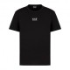 Ea7 T-Shirt Logo Centrale Bianco Nero Uomo