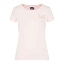 Ea7 T-Shirt Logo Cuore Rosa Donna