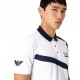 Ea7 Polo Tennis Graphic Pl Blu Bianco Uomo