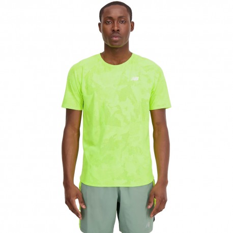 New Balance Maglia Running Q Speed Jacquard Giallo Uomo