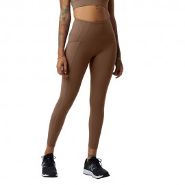 New Balance Leggings Running 7/8 Shape Shield Marrone Donna