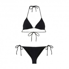 Effek Bikini Spugnetta Tinta Unita Nero Donna