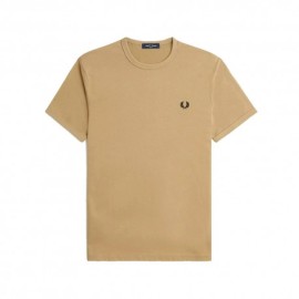 Fred Perry T-Shirt Logo Beige Uomo