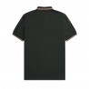 Fred Perry Polo Mezza Manica Logo Con Bordino Verde Uomo