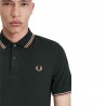 Fred Perry Polo Mezza Manica Logo Con Bordino Verde Uomo