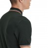 Fred Perry Polo Mezza Manica Logo Con Bordino Verde Uomo