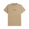 Fred Perry T-Shirt Logo Centrale Beige Uomo