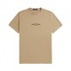 Fred Perry T-Shirt Logo Centrale Beige Uomo