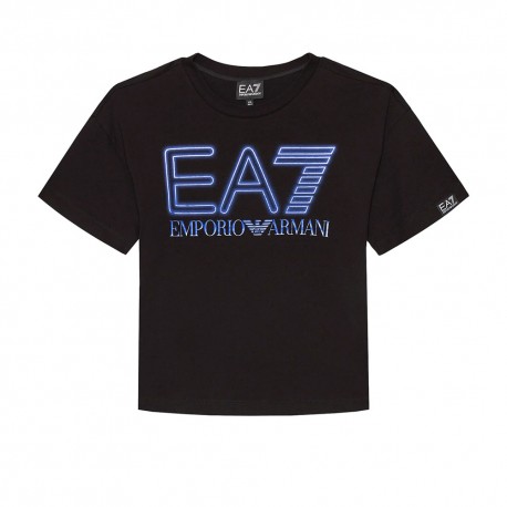 Ea7 Maglietta Palestra Logo Nero Bambino