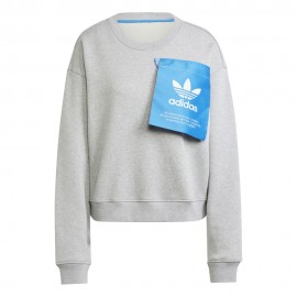 ADIDAS Originals Felpa Girocollo Logo Grigio Donna