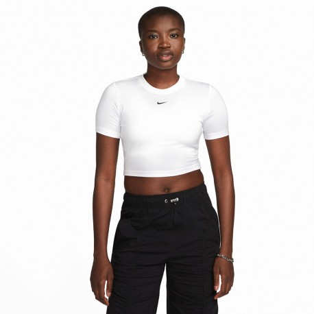 Nike Cropped T-Shirt Logo Bianco Donna