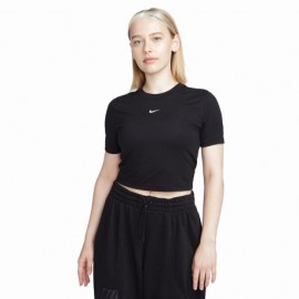 Nike Cropped T-Shirt Logo Nero Donna