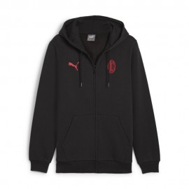 Puma Felpa Calcio Ac Milan Full Zip Nero Rosso Uomo