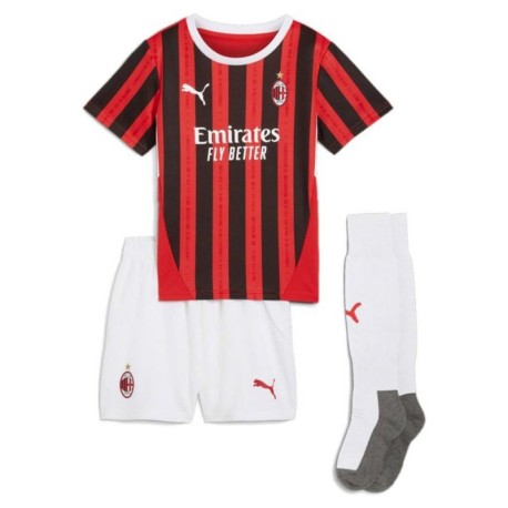 Puma Completo Calcio Neonato Ac Milan 24 25 Rosso Nero Bambino