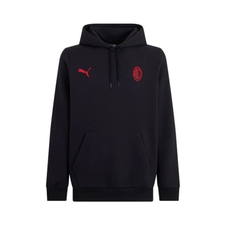 Puma Felpa Calcio Ac Milan Ess Nero Rosso Uomo