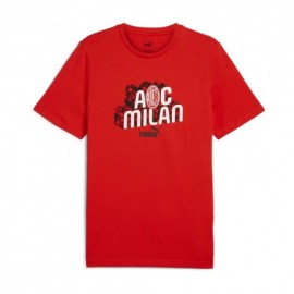 Puma Maglia Calcio Ac Milan Culture Logo Rosso Nero Uomo