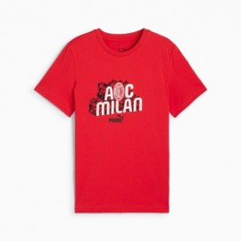 Puma Maglia Calcio Ac Milan Culture Rosso Nero Bambino