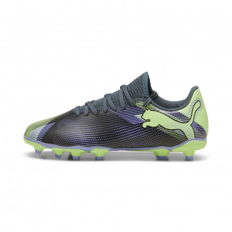 Puma Future 7 Play Fg Ag Nero Verde - Scarpe Da Calcio Bambino