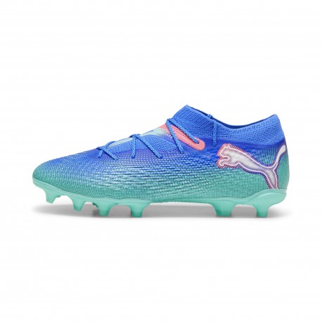 Puma Future 7 Pro+ Fg Ag Low Azzurro Verde - Scarpe Da Calcio Uomo