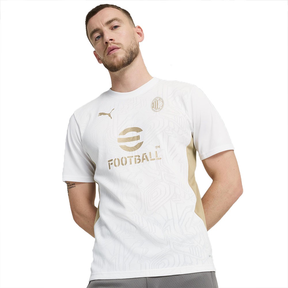 Image of Puma Maglia Calcio Ac Milan Training Bianco Oro Uomo M068