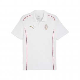 Puma Polo Calcio Ac Milan Casual Bianco Rosso Uomo